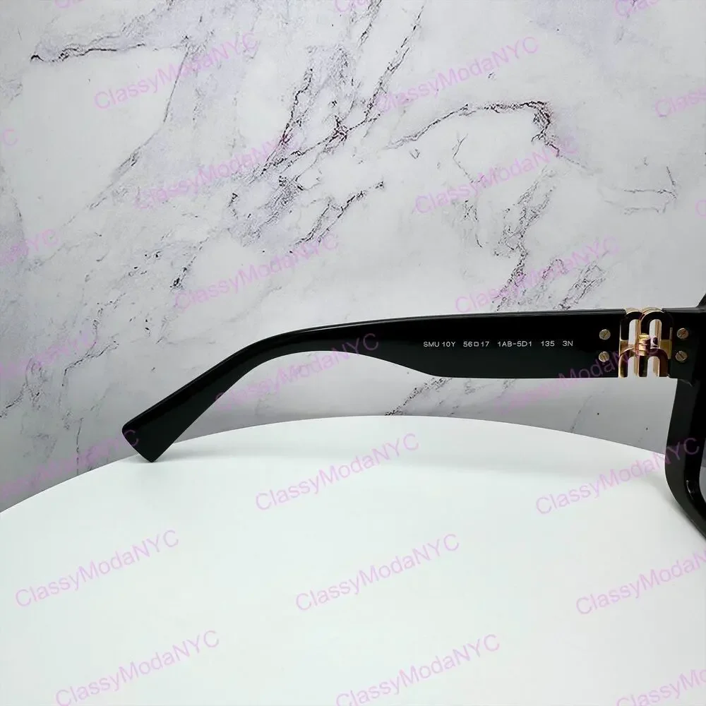 New MIU MIU Sunglasses Black Square Gold Full Rim 56mm MIU MIU - Picture 11 of 16